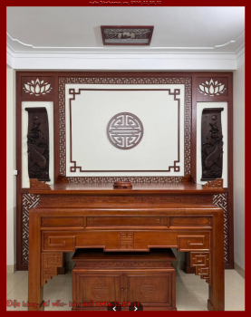 Bàn thờ gỗ hương đá khách hàng ở Quảng Ninh